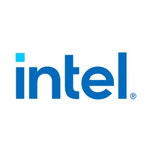 Intel logo on a transparent background
